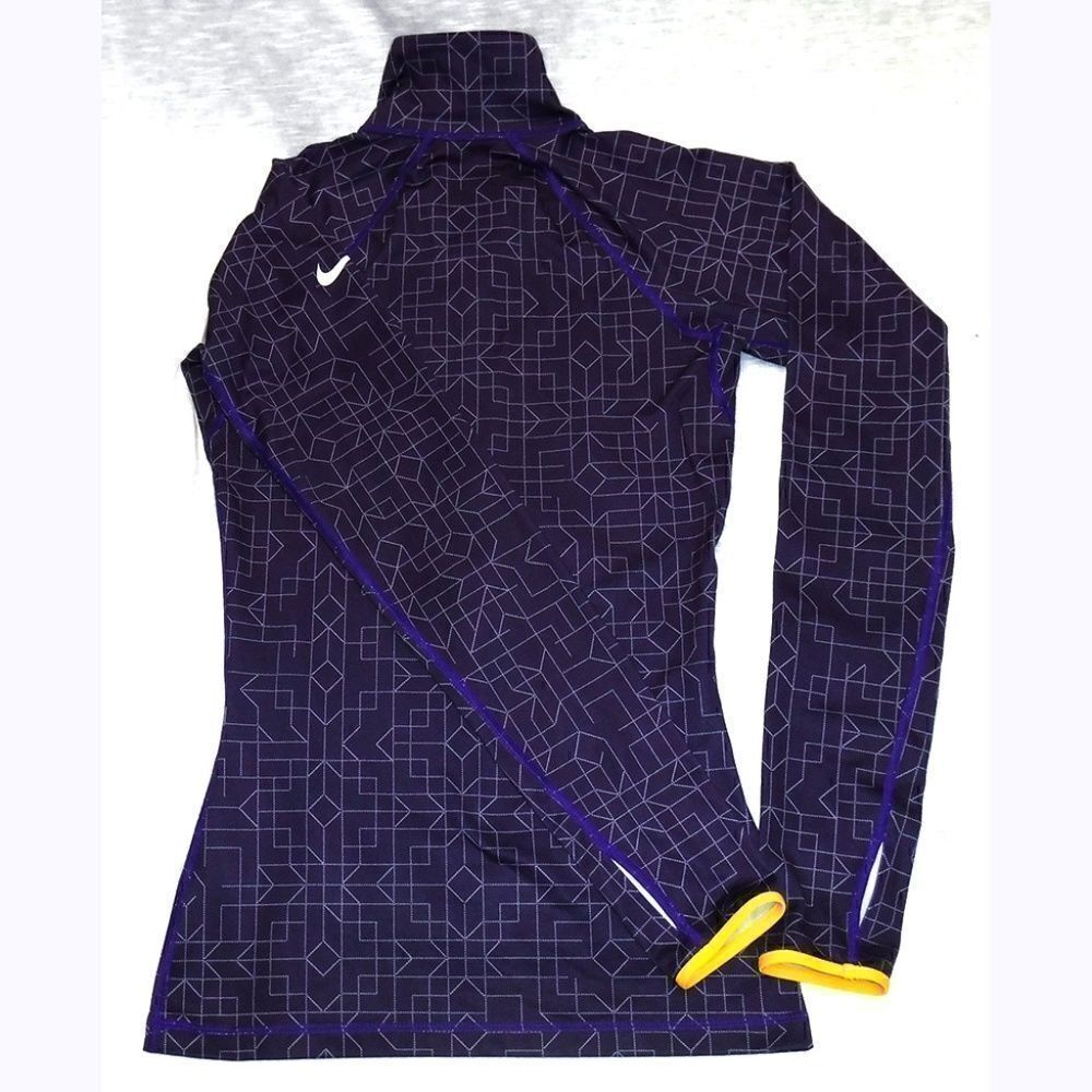 Nike Pro purple fitted thin zip jacket - Picture 2 of 4